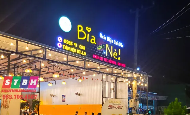 Bảng hiệu quán nhậu bình dân sang trọng vừa phải dễ hút khách