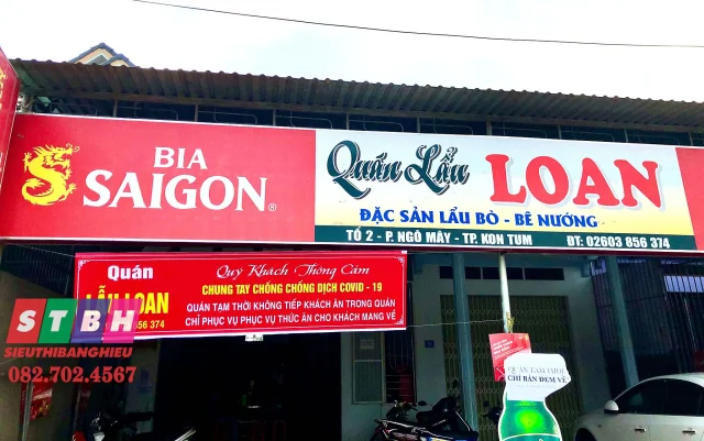 Bảng hiệu quán lẩu dán decal