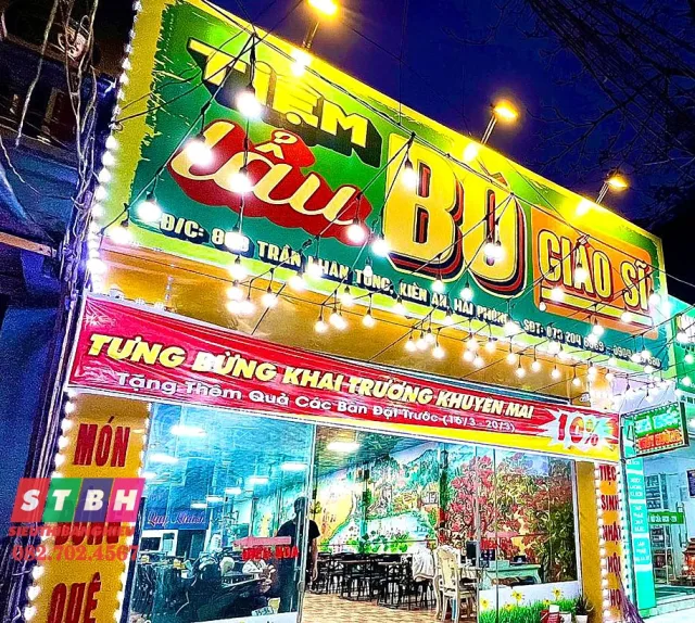 Bảng hiệu quán lẩu in bạt hiflex giá rẻ