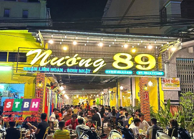 Bảng hiệu quán nướng phong cách hiện đại, thi công chuyên nghiệp