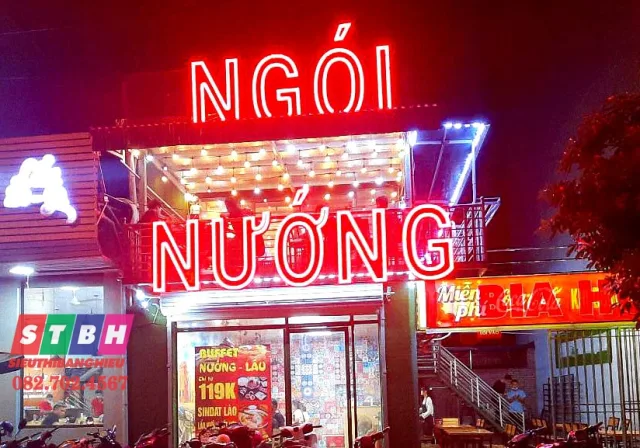 Bảng hiệu quán nướng đẹp, giúp quán ăn đông khách hơn