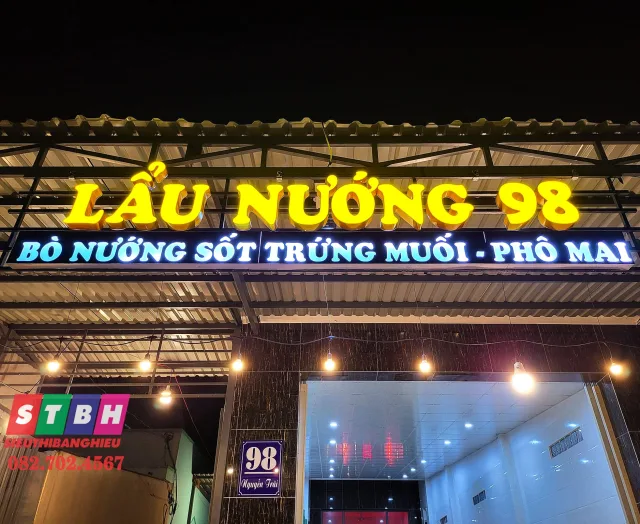 Bảng hiệu quán nướng đẹp, nổi bật mặt tiền quán ăn