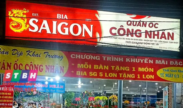 bảng hiệu quán ốc thu hút khách hàng