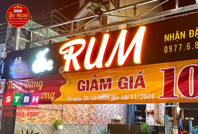 bảng hiệu quán ốc thiết kế sáng tạo