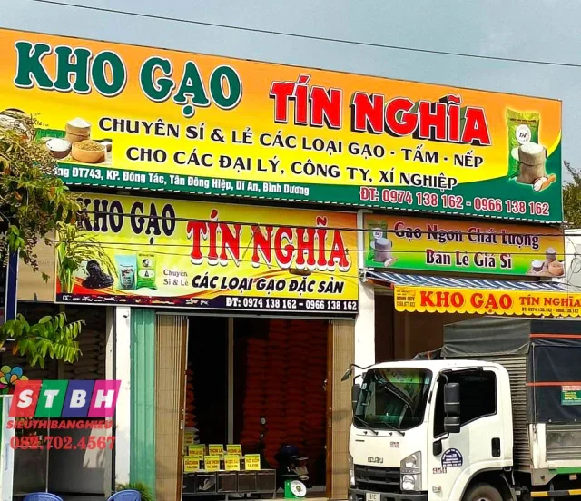 Bảng hiệu đại lý gạo phong cách hiện đại