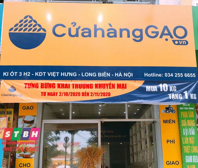 Mẫu bảng hiệu gạo giúp phân biệt với đối thủ