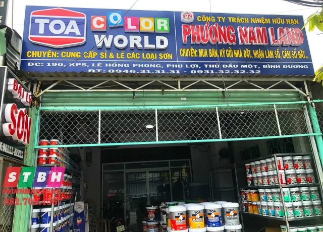 Thiết kế bảng hiệu đại lý sơn hiện đại