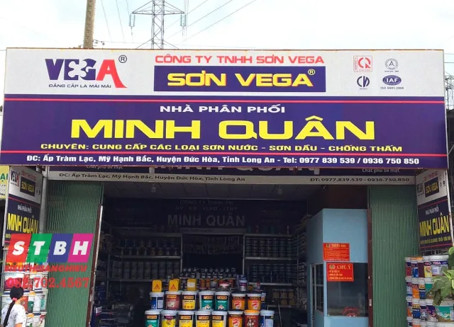 Thiết kế bảng hiệu đại lý sơn ngoài trời