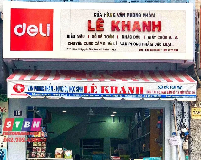 Bảng hiệu văn phòng phẩm chữ nổi mica không đèn