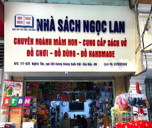 Mẫu bảng hiệu văn phòng phẩm kích thước tiêu chuẩn