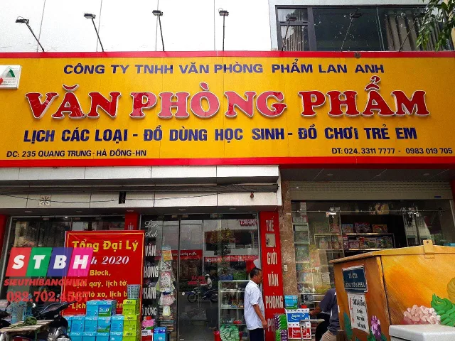 Mẫu bảng hiệu văn phòng phẩm đơn giản mà tinh tế