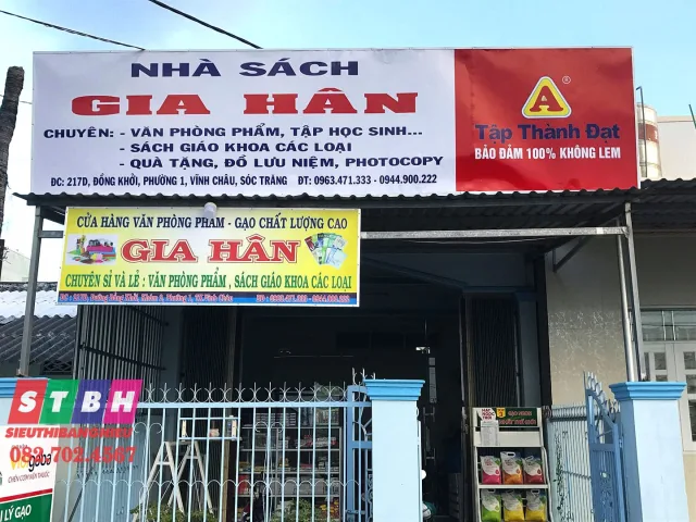 Thi công bảng hiệu văn phòng phẩm nhanh gọn, đúng mẫu