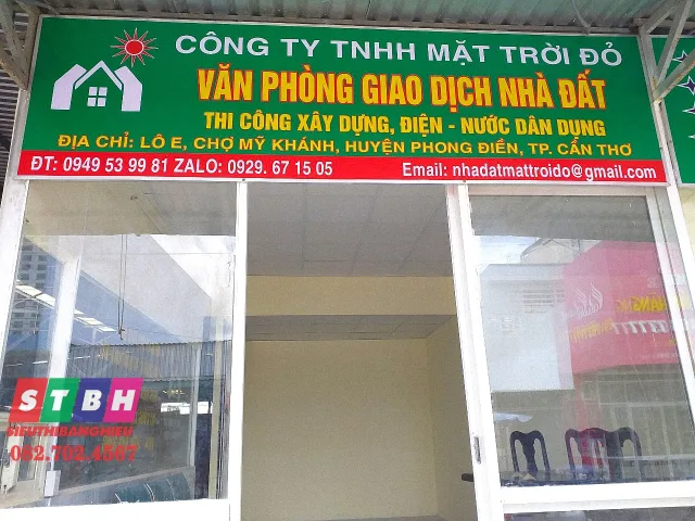 Bảng hiệu nhà đất, bds Alu kết hợp Decal in UV