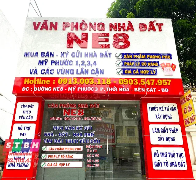 Bảng hiệu văn phòng nhà đất chuyên nghiệp hiện đại