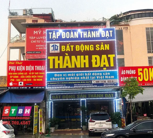 Mẫu bảng hiệu công ty nhà đất thiết kế hiện đại