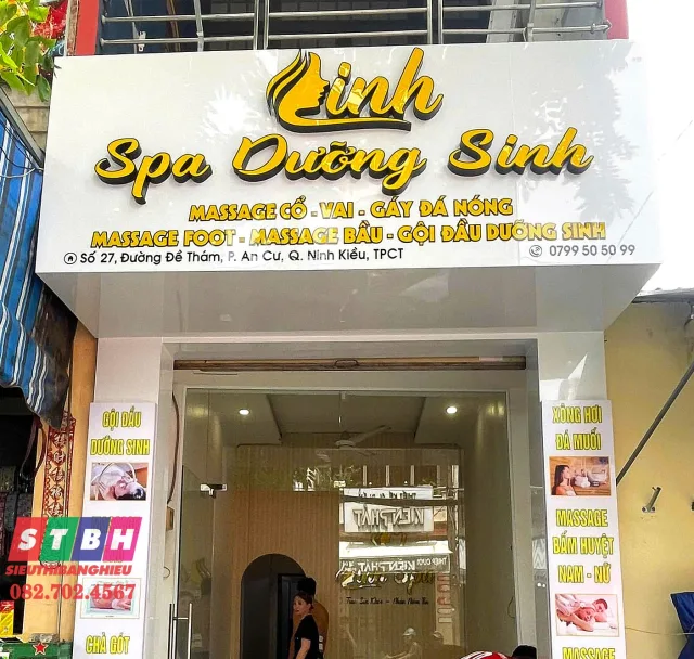 Bảng hiệu gội đầu dưỡng sinh đẹp và sang trọng