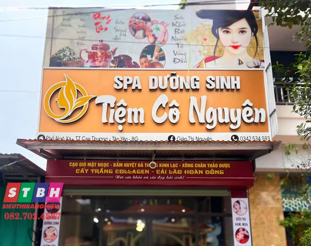 Mẫu bảng hiệu tiệm gội đầu dưỡng sinh nổi bật