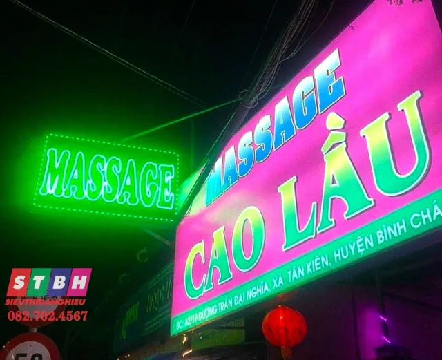 Mẫu bảng hiệu massage hộp đèn