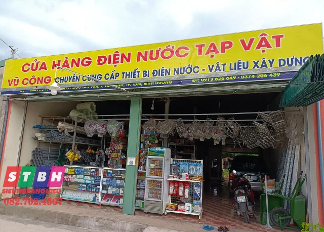 Mẫu bảng hiệu cửa hàng điện nước tiết kiệm chi phí