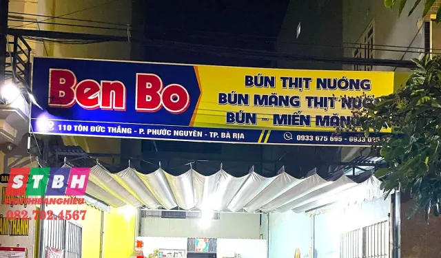 Bảng hiệu bún thịt nướng đơn giản đẹp và hiệu quả