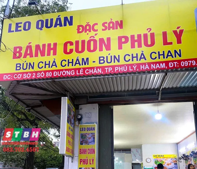 Bảng hiệu hiflex in bạt bánh cuốn nóng