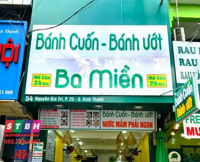 Bảng hiệu bánh ướt đẹp sang trọng thu hút khách