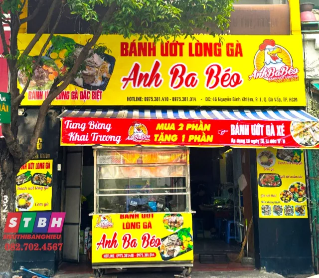 Bảng hiệu bánh ướt đẹp giá mềm cho quán bình dân