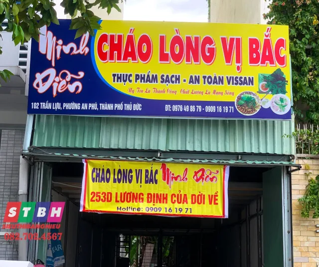 Bảng hiệu cháo lòng giá rẻ tối ưu chi phí