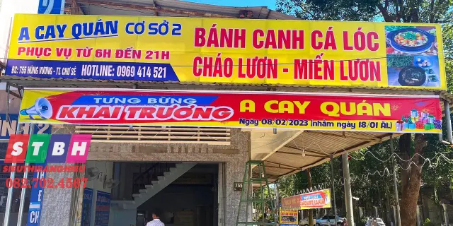 Bảng hiệu bánh canh cá lóc giá rẻ phù hợp khu dân cư