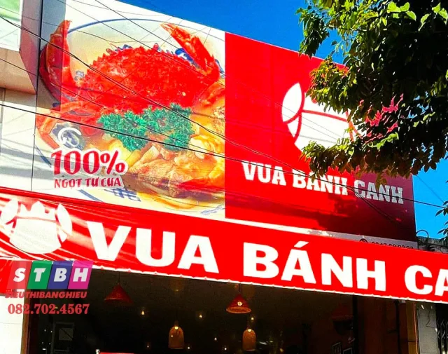 Bảng hiệu bánh canh đơn giản nhưng bắt mắt