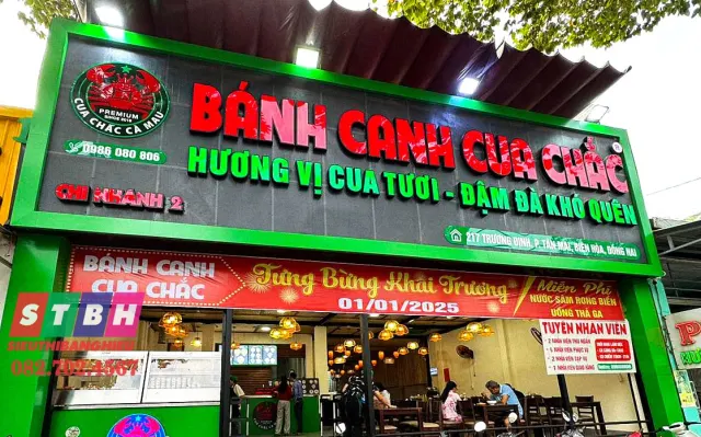 Bảng hiệu bánh canh thiết kế tinh tế và rõ ràng