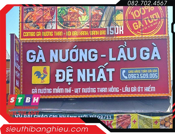 Bảng hiệu quán gà nướng