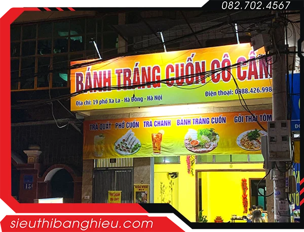 Bảng hiệu tiệm bánh tráng