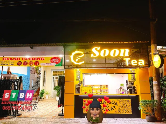 Bảng hiệu trà sữa ăn vặt giá rẻ dễ bảo trì sử dụng lâu