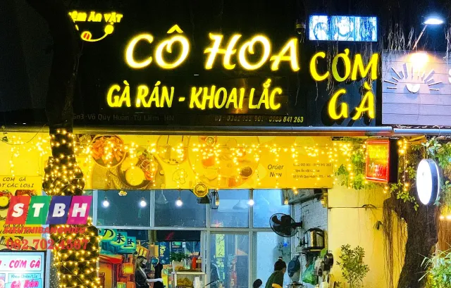 Bảng hiệu đồ ăn vặt chữ nổi mica gắn led