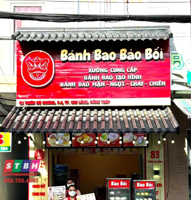 Bảng hiệu bánh bao thiết kế đẹp dễ gây ấn tượng ban đầu