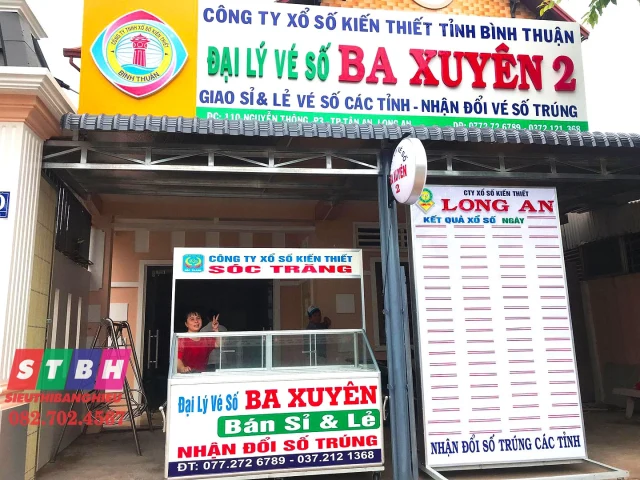 Bảng hiệu đại lý vé số đẹp bền màu sử dụng lâu dài