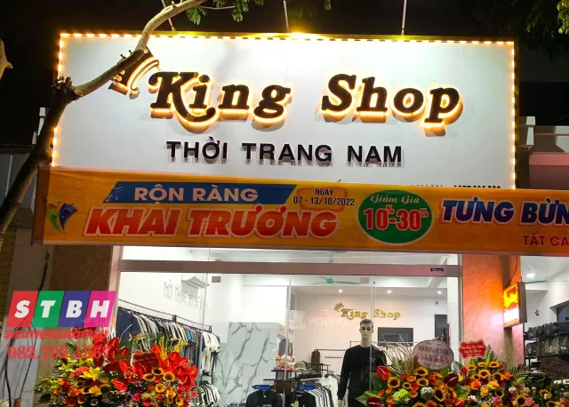 Bảng hiệu shop quần áo nam đẹp, giúp tăng nhận diện thương hiệu