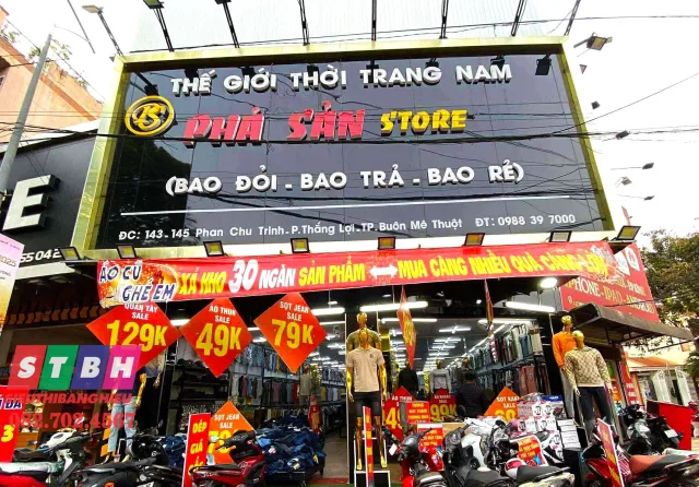 Bảng hiệu shop quần áo nam đẹp, dễ nhìn từ xa