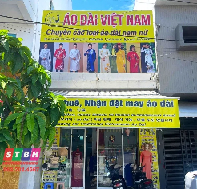Bảng hiệu shop áo dài giá tốt thi công nhanh chuyên nghiệp