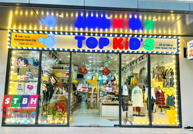Bảng hiệu shop quần áo trẻ em uy tín, mẫu mã đa dạng