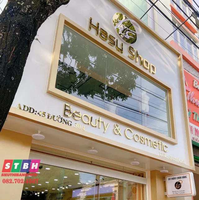 Bảng hiệu shop mỹ phẩm uy tín thi công chuyên nghiệp chất lượng cao