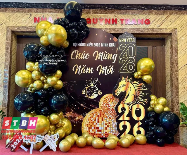 Backdrop Year End Party thiết kế linh hoạt theo concept cuối năm