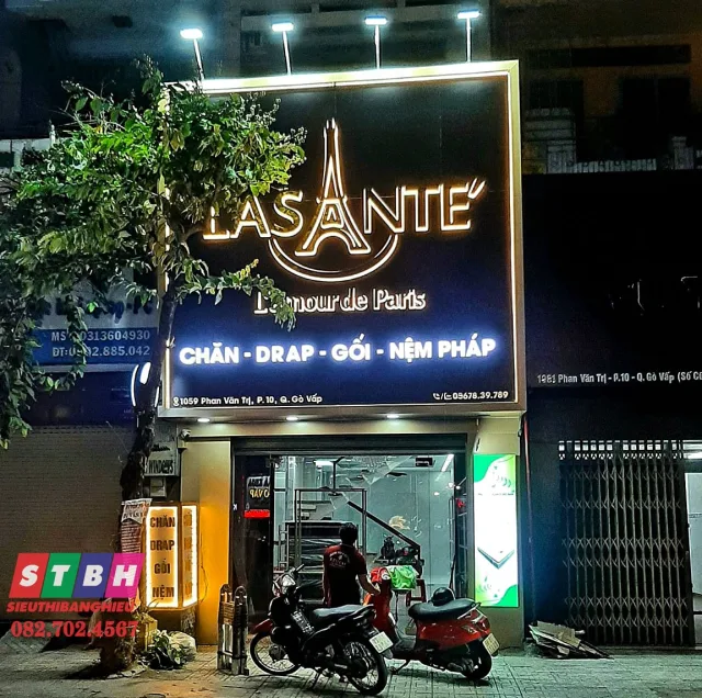 Bảng hiệu Lasanté chăn drap gối nệm phong cách Pháp tại Quận Gò Vấp