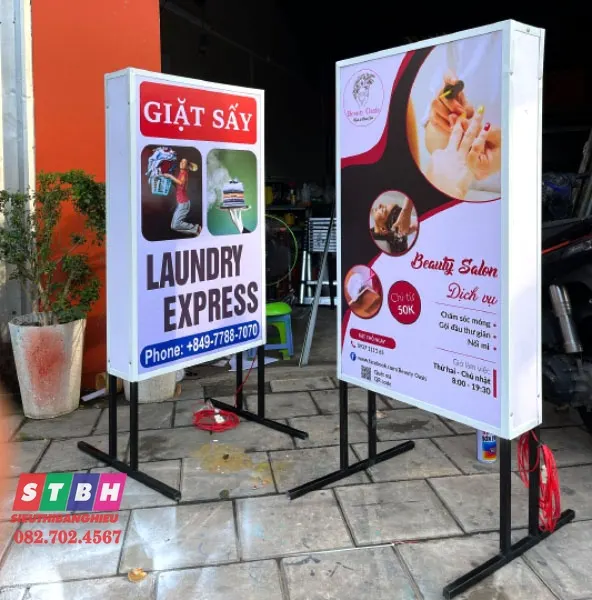 Bảng hiệu hộp đèn đứng giá tốt thi công nhanh chóng uy tín
