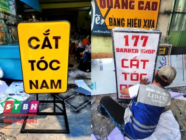 Bảng hiệu hộp đèn đứng đẹp nổi bật phù hợp mọi ngành nghề