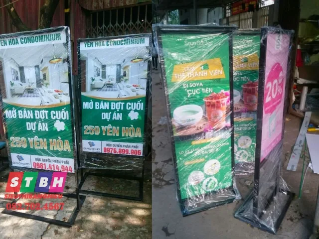 Standee Chân Sắt đẹp giá rẻ thi công nhanh chóng