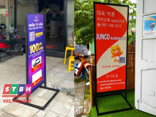 Standee Chân Sắt đẹp hiện đại giá rẻ thi công nhanh