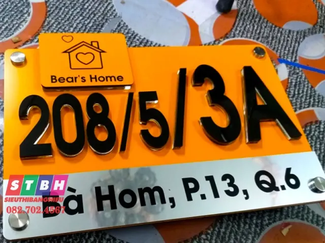 Bảng số nhà alu đẹp thi công nhanh uy tín