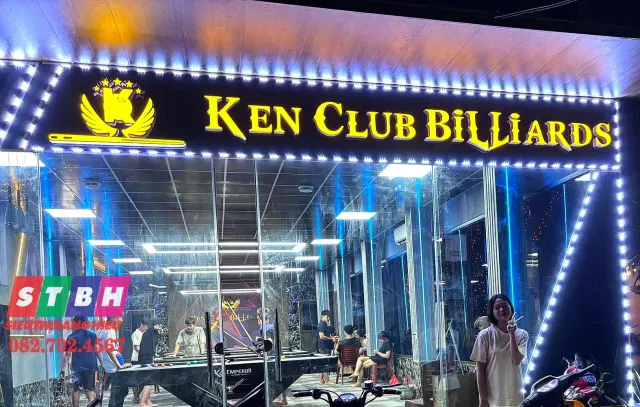 Mẫu bảng hiệu bida LED nổi bật ban đêm